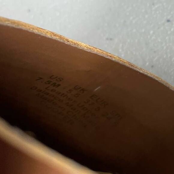 Bleecker & Bond Sienna Leather Ankle Strap Block Heel Platform Sandal Brown 7.5 - Picture 6 of 8